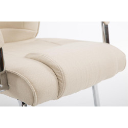 Silla Cantiléver XXL Attila Tapizada en Tela Crema