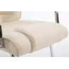 Silla Cantiléver XXL Attila Tapizada en Tela Crema