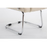 Silla Cantiléver XXL Attila Tapizada en Tela Crema