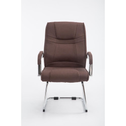 Silla Cantiléver XXL Attila Tapizada en Tela Marrón