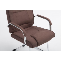Silla Cantiléver XXL Attila Tapizada en Tela Marrón