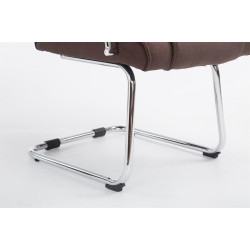 Silla Cantiléver XXL Attila Tapizada en Tela Marrón