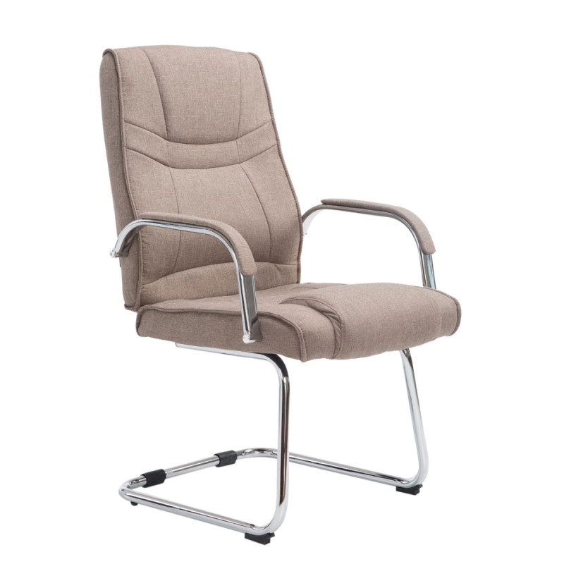Silla Cantiléver XXL Attila Tapizada en Tela Gris topo
