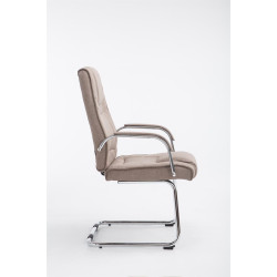 Silla Cantiléver XXL Attila Tapizada en Tela Gris topo