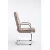 Silla Cantiléver XXL Attila Tapizada en Tela Gris topo