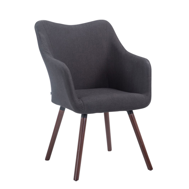Silla de espera McCoy V2 Tapizada en Tela Gris oscuro,Nogal