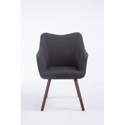 Silla de espera McCoy V2 Tapizada en Tela Gris oscuro,Nogal