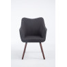 Silla de espera McCoy V2 Tapizada en Tela Gris oscuro,Nogal