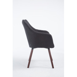 Silla de espera McCoy V2 Tapizada en Tela Gris oscuro,Nogal