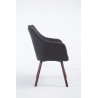 Silla de espera McCoy V2 Tapizada en Tela Gris oscuro,Nogal