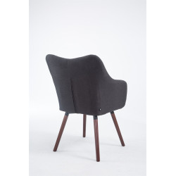 Silla de espera McCoy V2 Tapizada en Tela Gris oscuro,Nogal