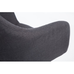 Silla de espera McCoy V2 Tapizada en Tela Gris oscuro,Nogal