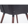 Silla de espera McCoy V2 Tapizada en Tela Gris oscuro,Nogal