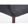Silla de espera McCoy V2 Tapizada en Tela Gris oscuro,Nogal