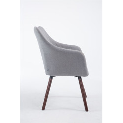 Silla de espera McCoy V2 Tapizada en Tela Gris,Nogal