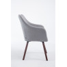 Silla de espera McCoy V2 Tapizada en Tela Gris,Nogal