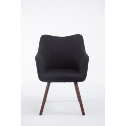 Silla de espera McCoy V2 Tapizada en Tela Negro,Nogal