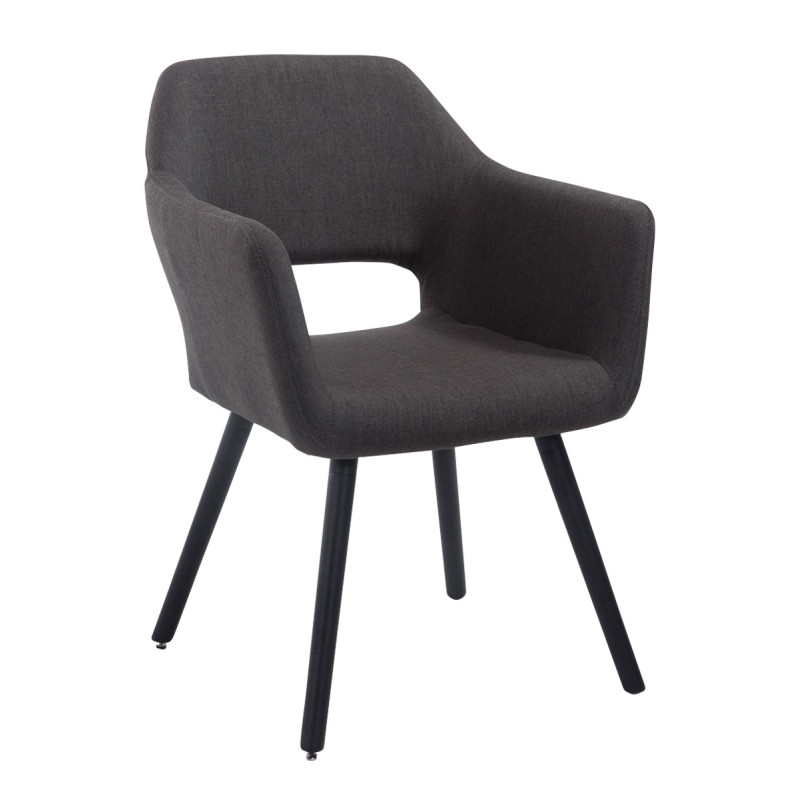 Silla de visita Auckland En Tela Negro,Gris oscuro