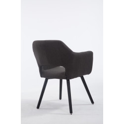Silla de visita Auckland En Tela Negro,Gris oscuro