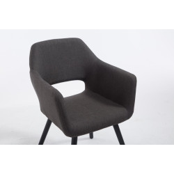 Silla de visita Auckland En Tela Negro,Gris oscuro