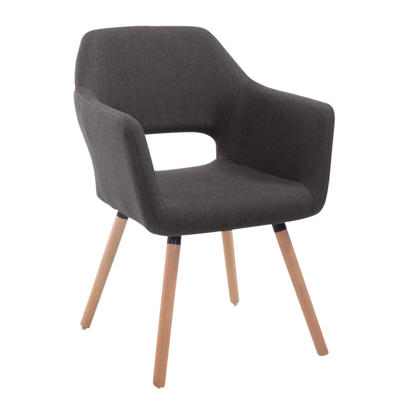 Silla de visita Auckland En Tela Natural,Gris oscuro