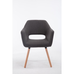 Silla de visita Auckland En Tela Natural,Gris oscuro