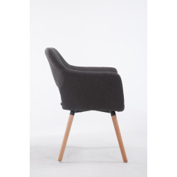 Silla de visita Auckland En Tela Natural,Gris oscuro