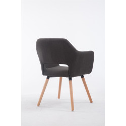Silla de visita Auckland En Tela Natural,Gris oscuro