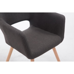 Silla de visita Auckland En Tela Natural,Gris oscuro