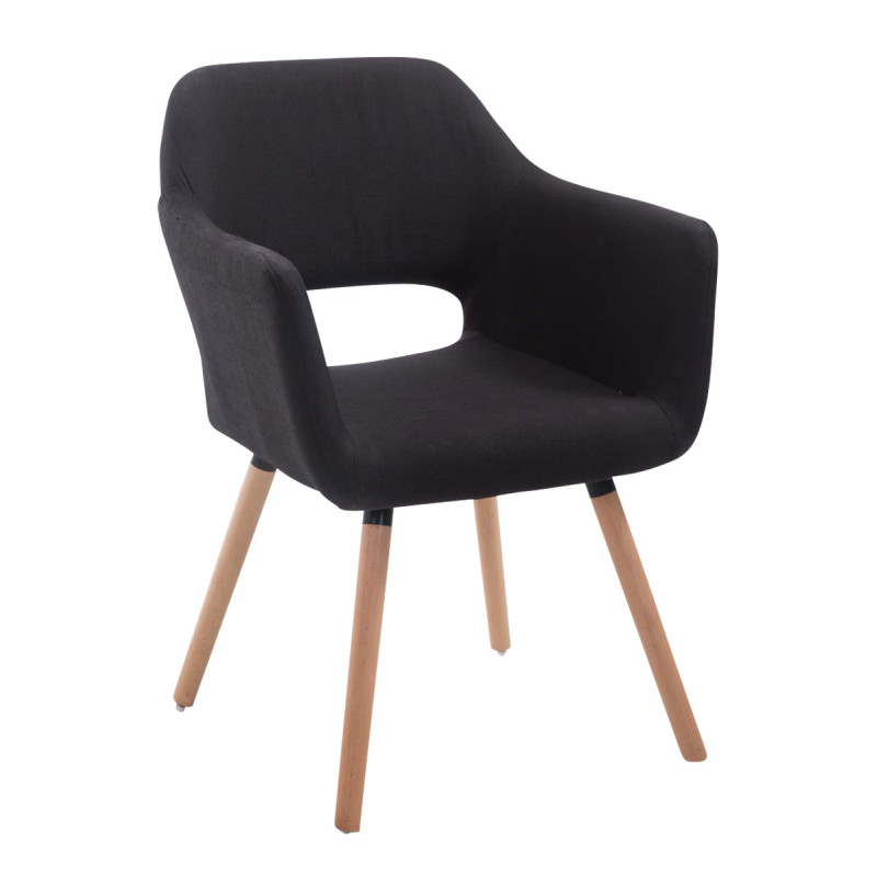 Silla de visita Auckland En Tela Natural,Negro