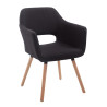 Silla de visita Auckland En Tela Natural,Negro