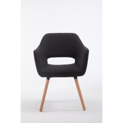 Silla de visita Auckland En Tela Natural,Negro