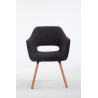 Silla de visita Auckland En Tela Natural,Negro