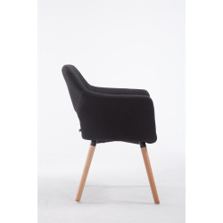 Silla de visita Auckland En Tela Natural,Negro