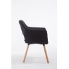 Silla de visita Auckland En Tela Natural,Negro