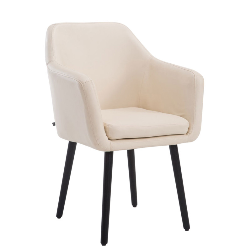 Silla de visita Utrecht Crema,Negro (roble)