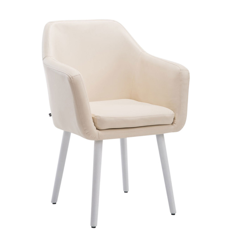 Silla de visita Utrecht Crema,Blanco (roble)