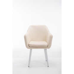 Silla de visita Utrecht Crema,Blanco (roble)