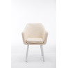 Silla de visita Utrecht Crema,Blanco (roble)