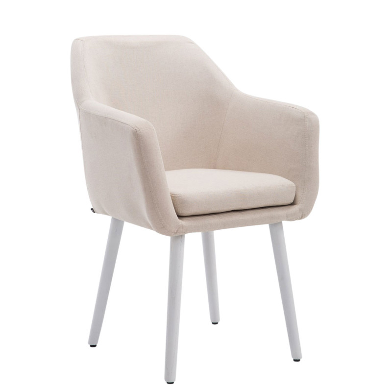 Silla De Salón Utrecht En Tela Beige,Blanco (roble)