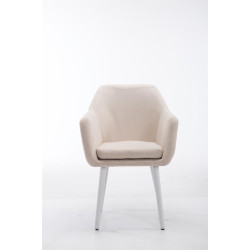 Silla De Salón Utrecht En Tela Beige,Blanco (roble)