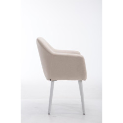Silla De Salón Utrecht En Tela Beige,Blanco (roble)