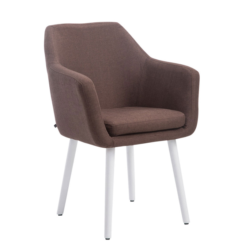 Silla De Salón Utrecht En Tela Marrón,Blanco (roble)