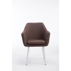 Silla De Salón Utrecht En Tela Marrón,Blanco (roble)