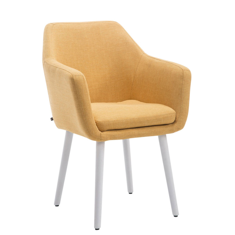 Silla De Salón Utrecht En Tela Amarillo,Blanco (roble)