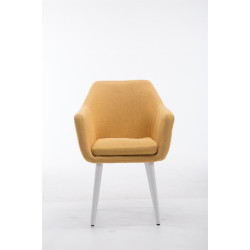 Silla De Salón Utrecht En Tela Amarillo,Blanco (roble)