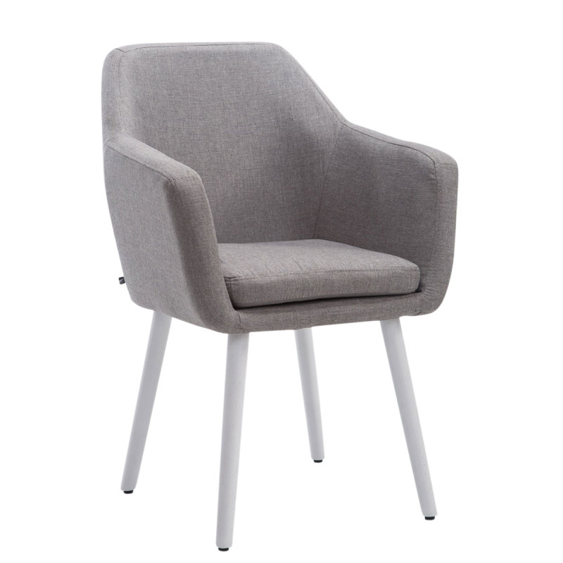 Silla De Salón Utrecht En Tela Gris,Blanco (roble)