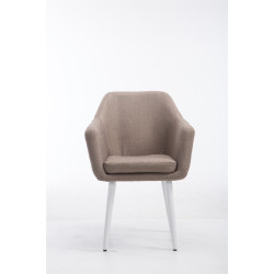 Silla De Salón Utrecht En Tela Gris topo,Blanco (roble)