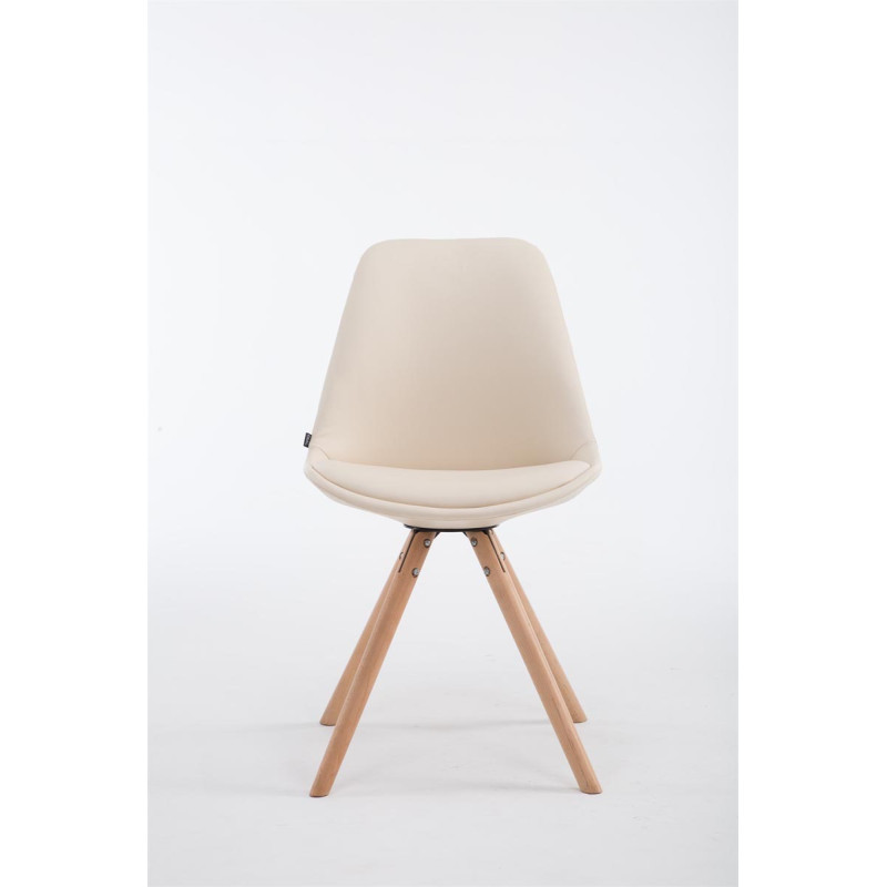 Silla de Comedor Laval Rund Natural,Crema