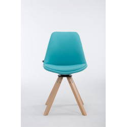 Silla de Visita Calais Square Natural,Azul